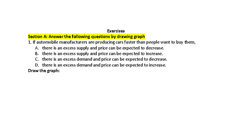 Microeconomics Activity 1: Graphical Analysis Questions - Studocu