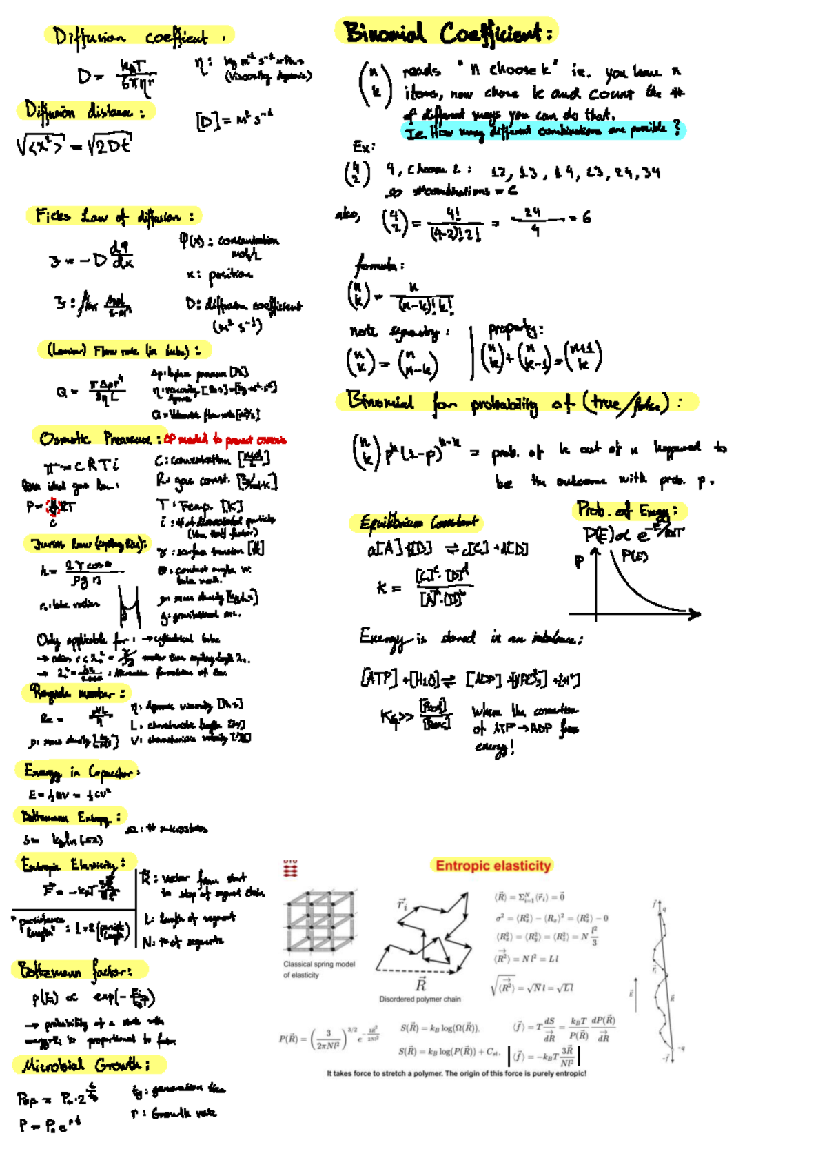 Bioengineering Notes: Diffusion Coefficients & Microbial Growth ...