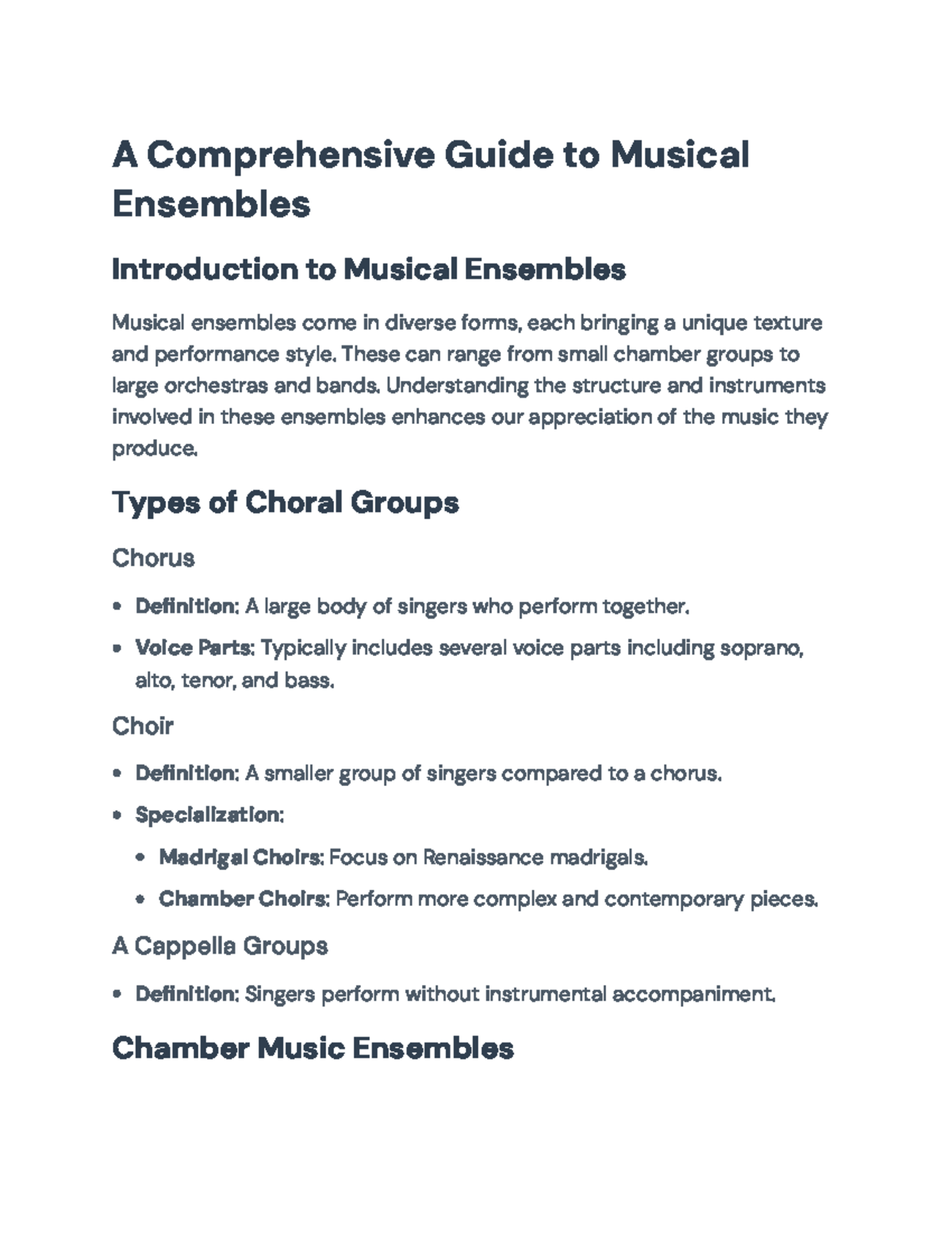 A Comprehensive Guide to Musical Ensembles (MUS 101) - A Comprehensive ...