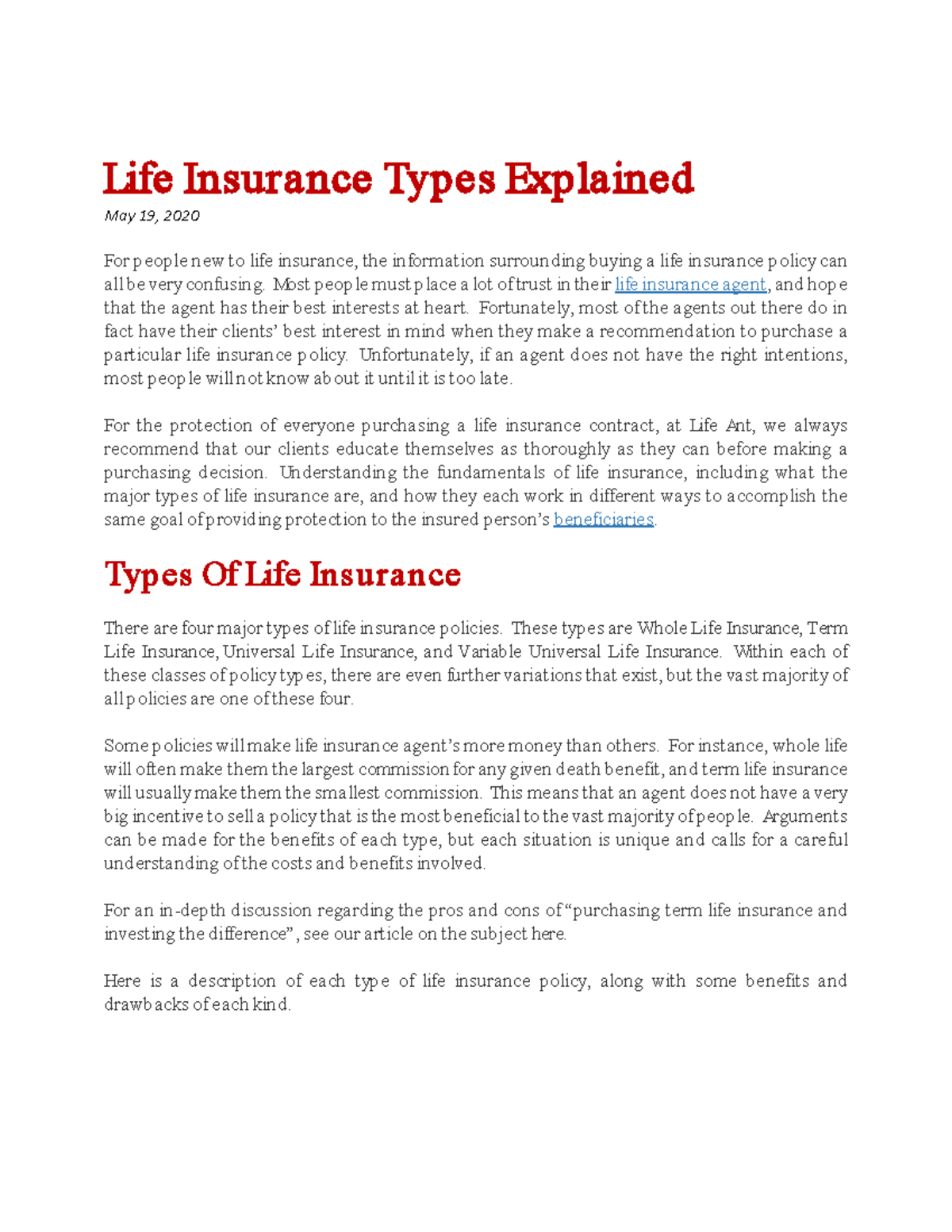 Life Insurance Types: Understanding Term, Whole, Universal & Variable ...