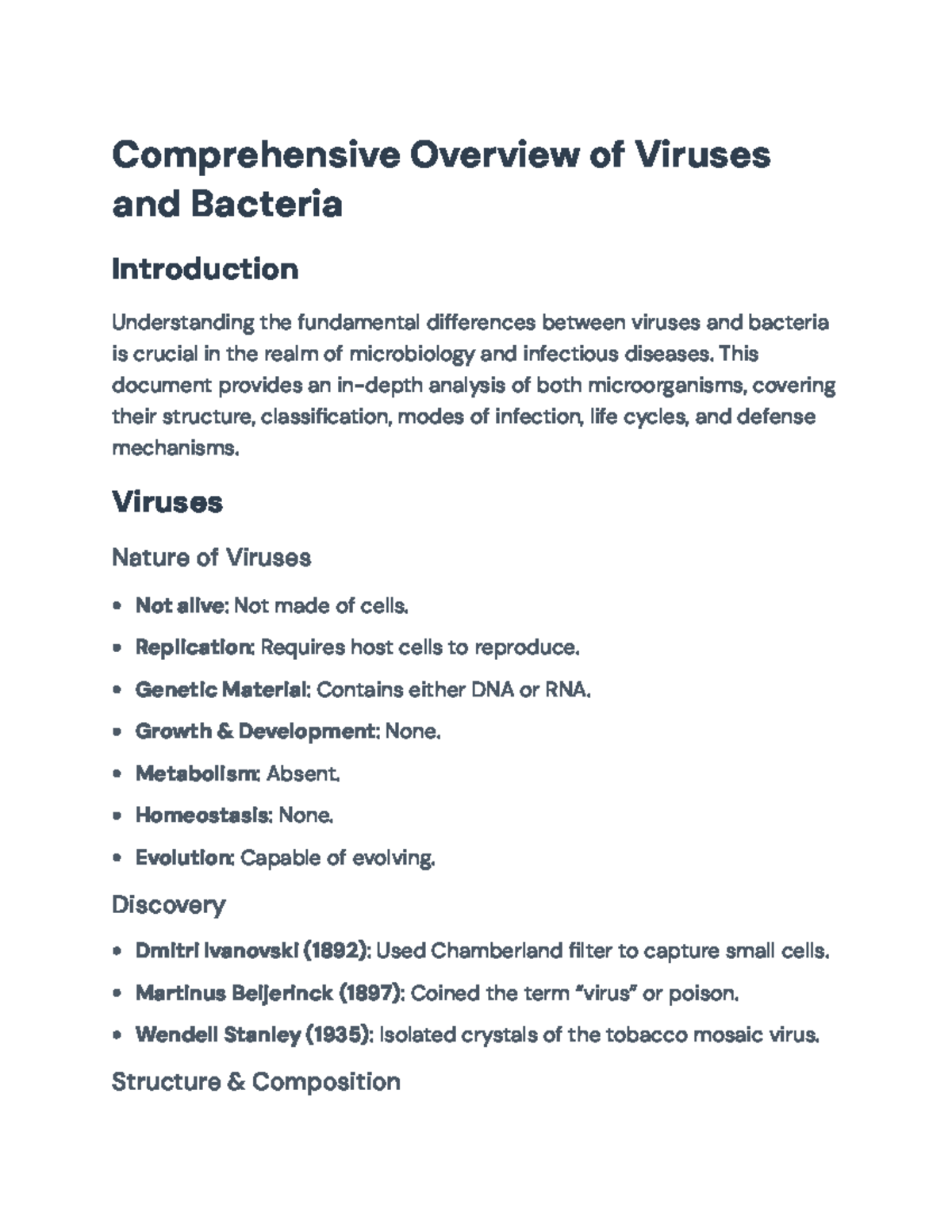 Microbiology Insights: Viruses and Bacteria Overview (BIOL 101 ...