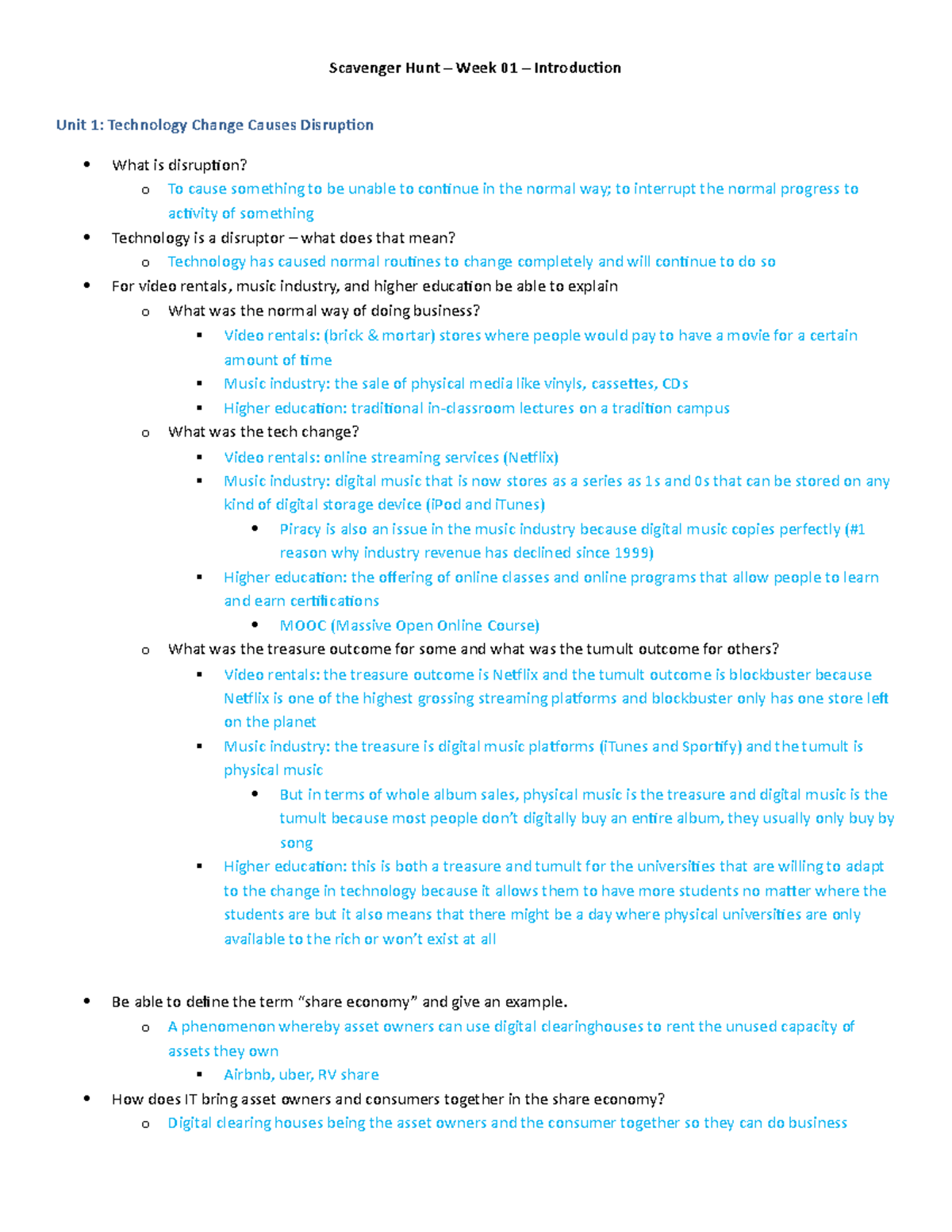ISM3004 Tech Change Scavenger Hunt Insights - Week 01 Overview - Studocu