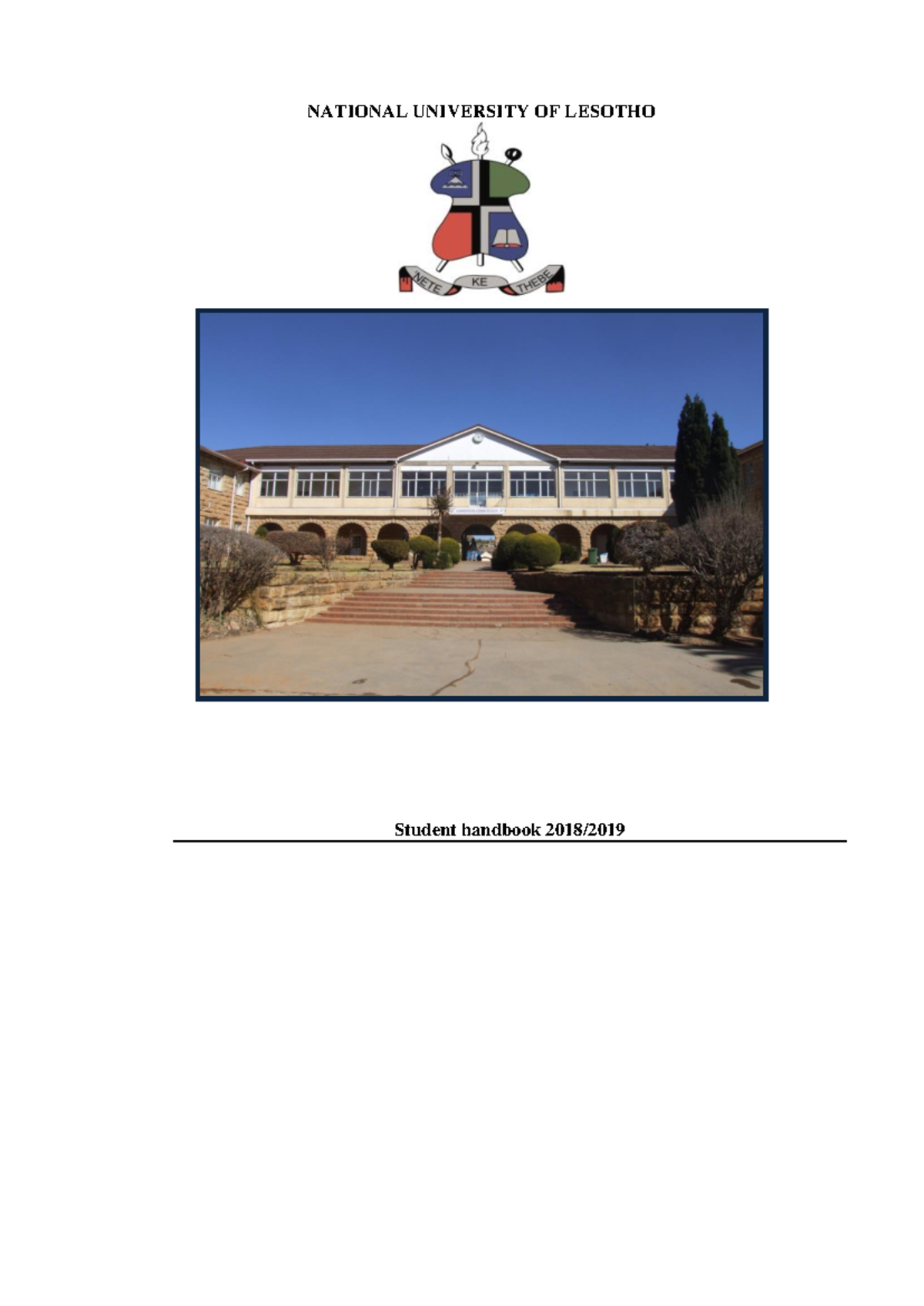 NUL Student Handbook 2020: Essential Guide for New Students - Studocu