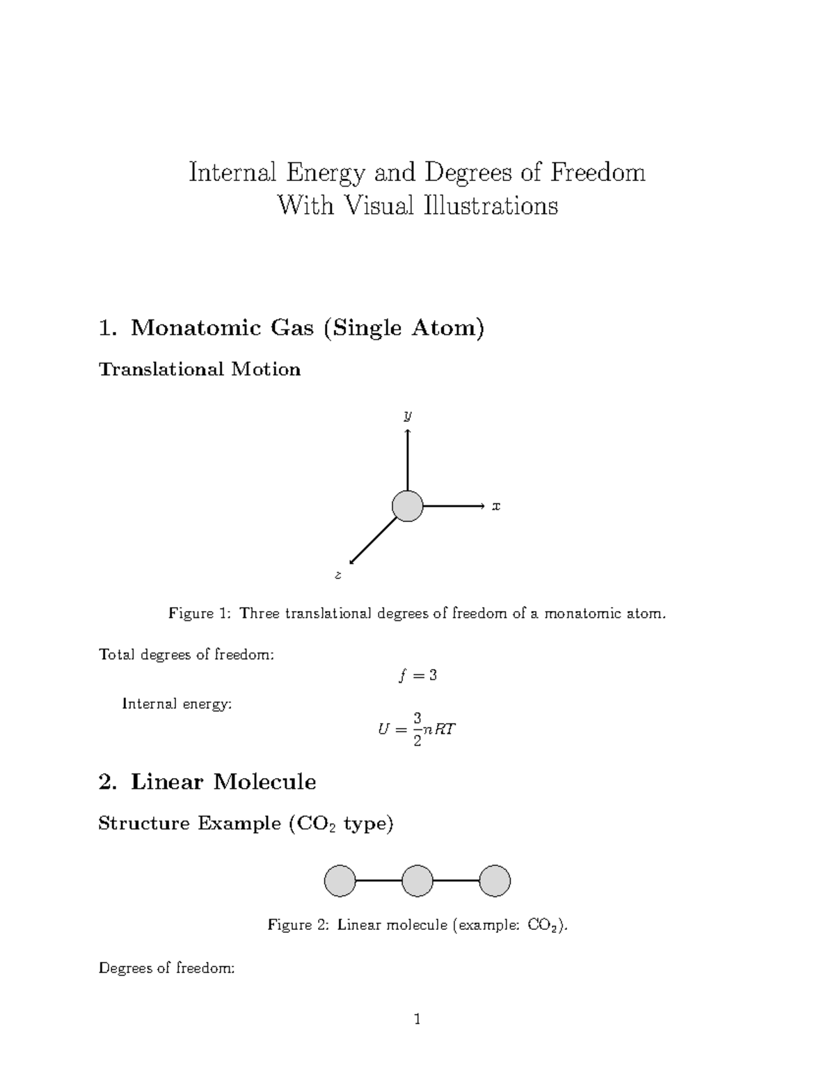 Internal Energy and Degrees of Freedom in Monatomic Gases - Studocu