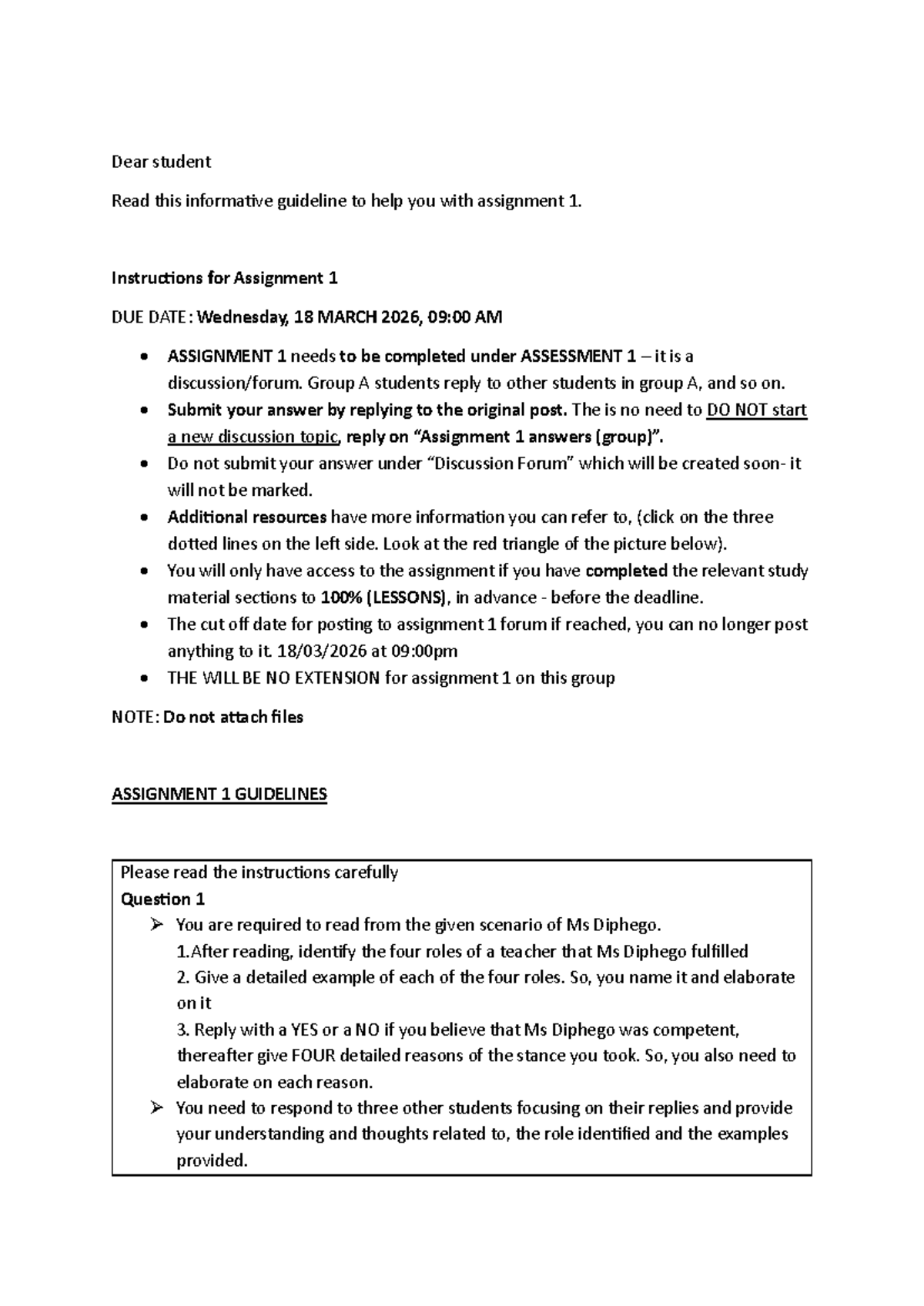 Assignment 1 Guidelines & Instructions for Group A - 2026 S1 - Studocu