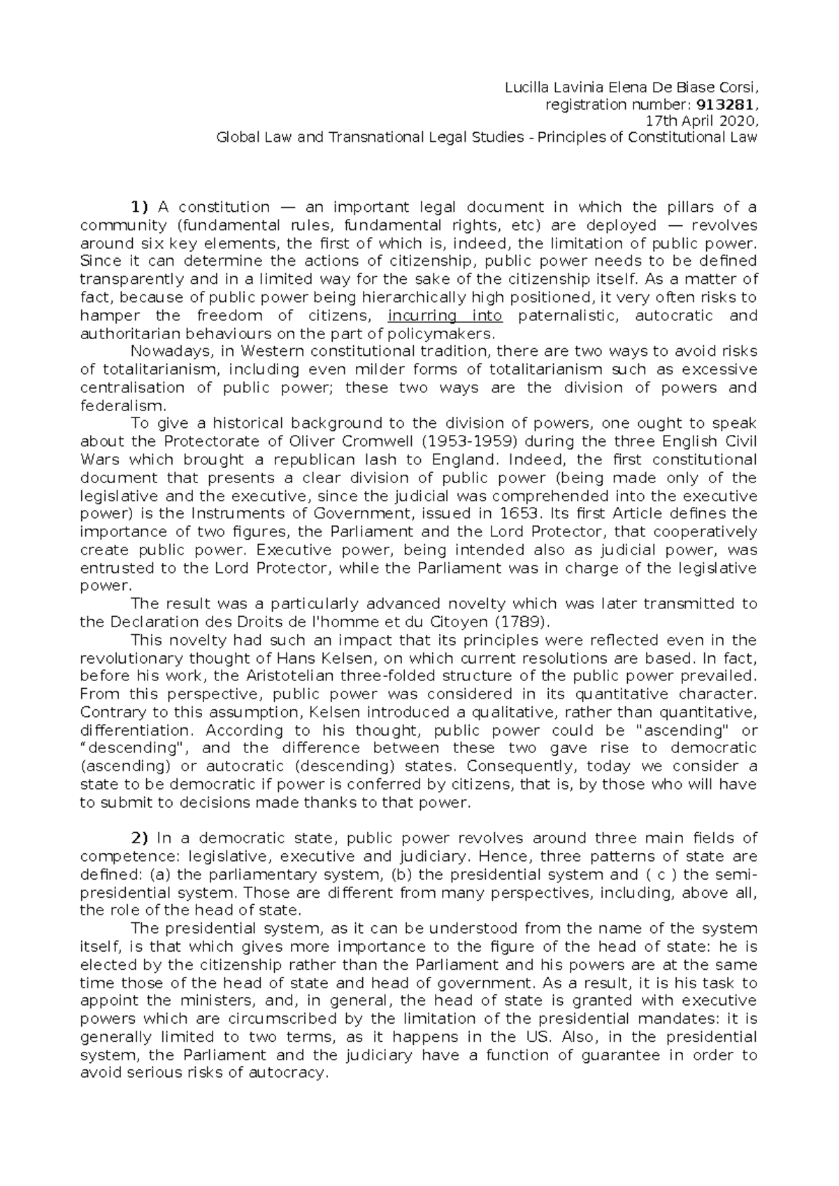 Exam - Module 1: Principles of Constitutional Law Overview - Studocu