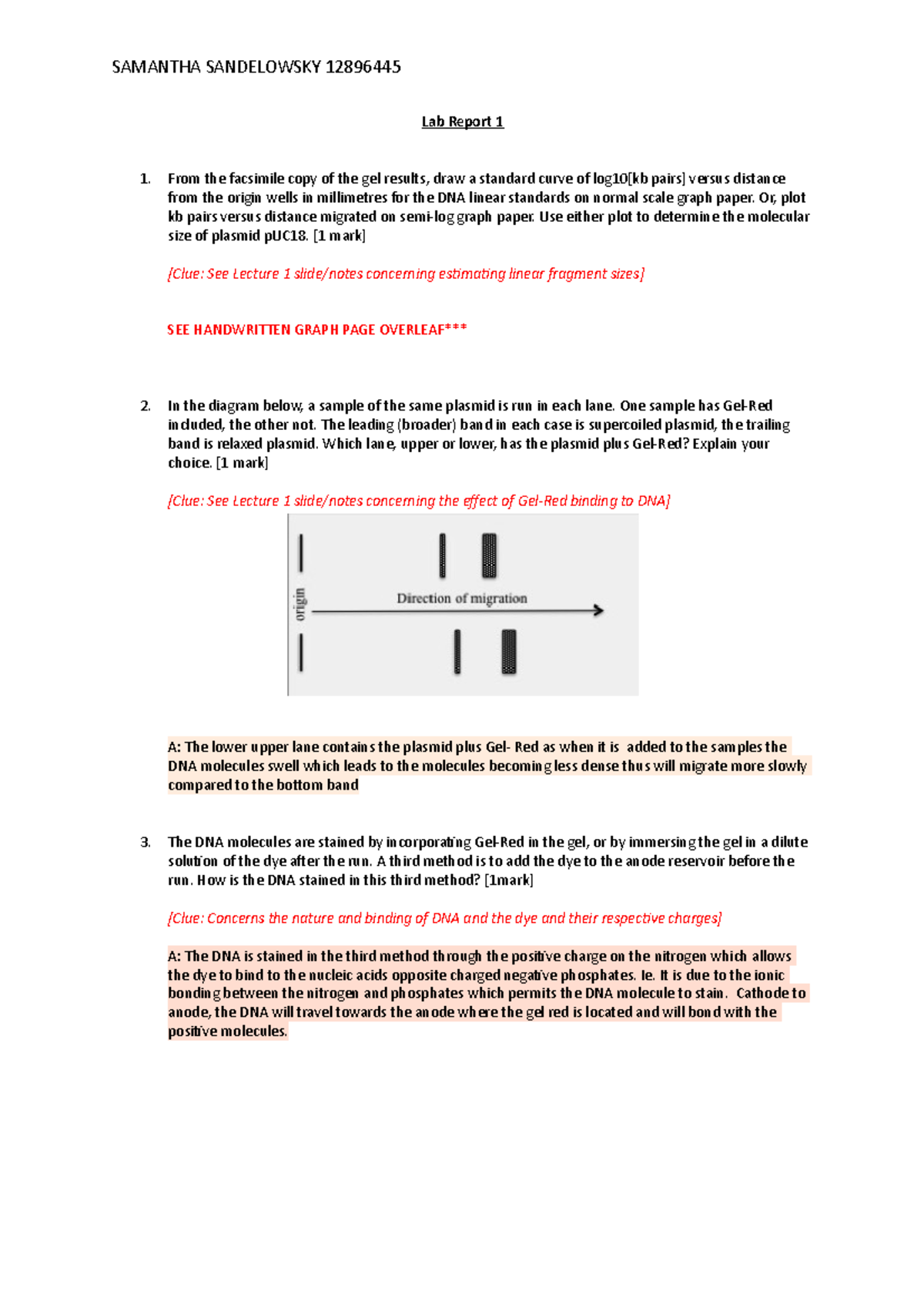 Lab-Report 1 ANSWERS - SAMANTHA SANDELOWSKY 12896445 Lab Report 1 1 ...
