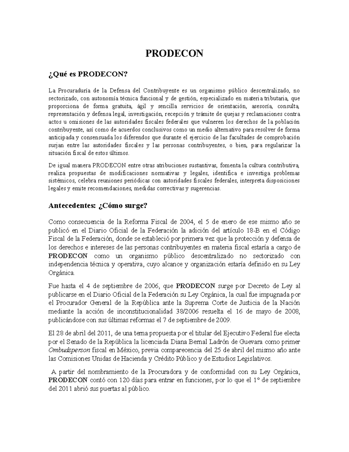 Prodecon - PRODECON ¿Qué es PRODECON? La Procuraduría de la Defensa del ...