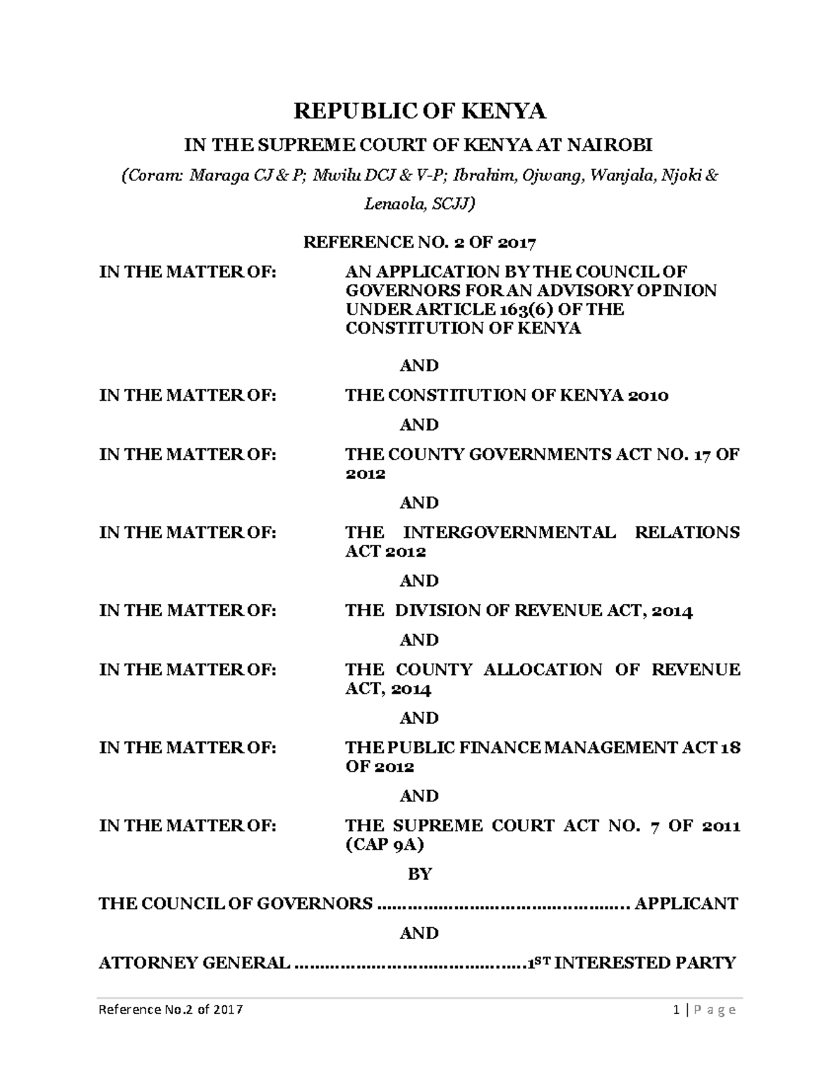 Advisory Opinion Reference No. 2 of 2017: Supreme Court Ruling Insights ...