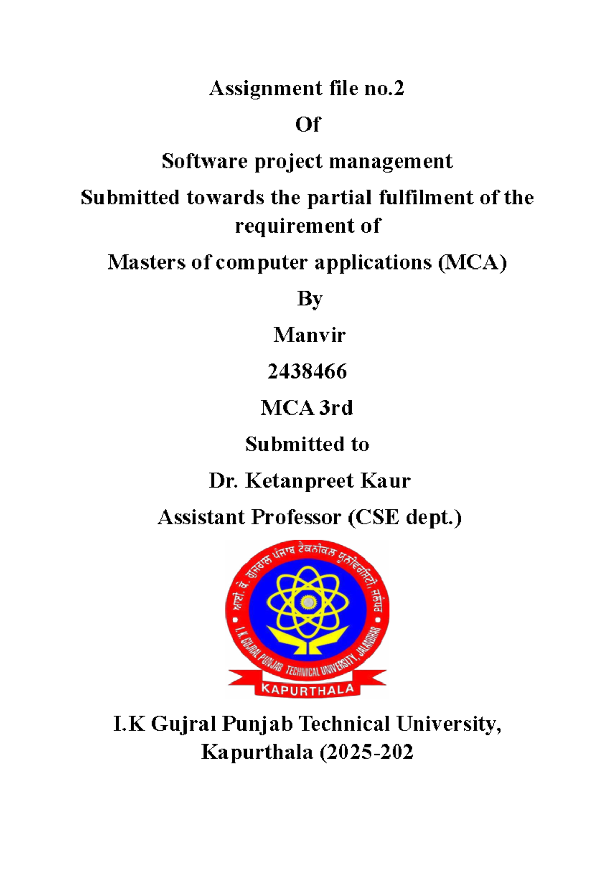 MCA 3rd Assignment: Verifying and Controlling Project Scope - Studocu