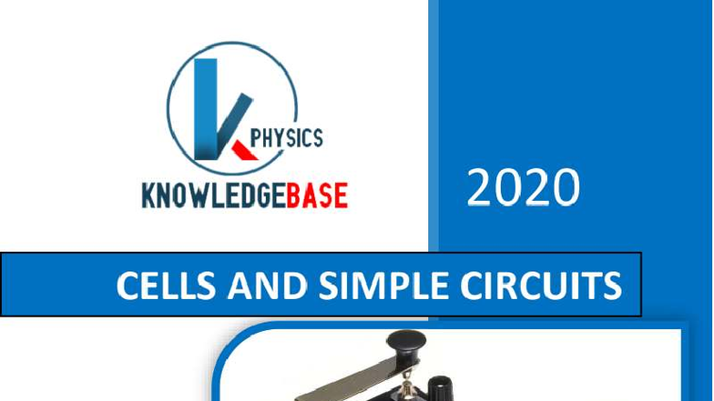 Cells and Simple Circuits: A Comprehensive Guide for PHYSICS 1 - Studocu