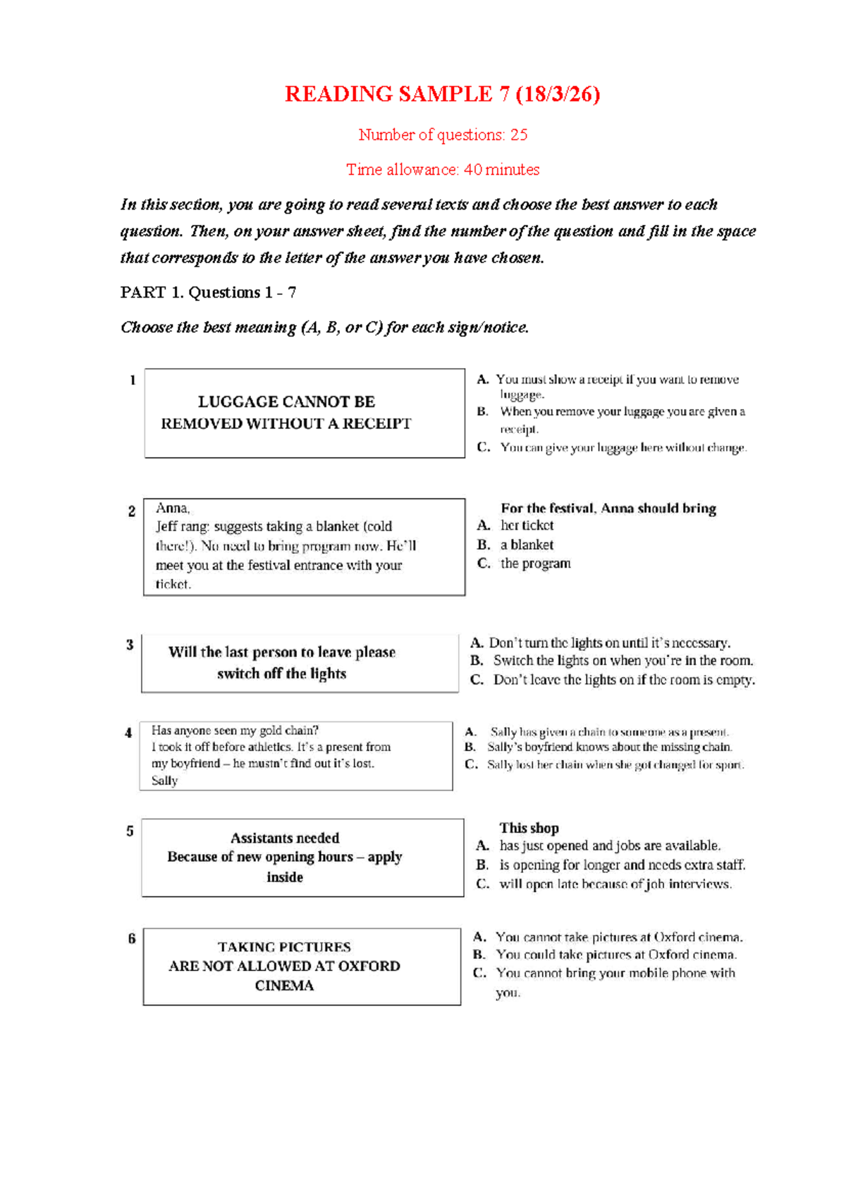 HW 18 - English B1 Reading & Writing Practice Questions - Studocu