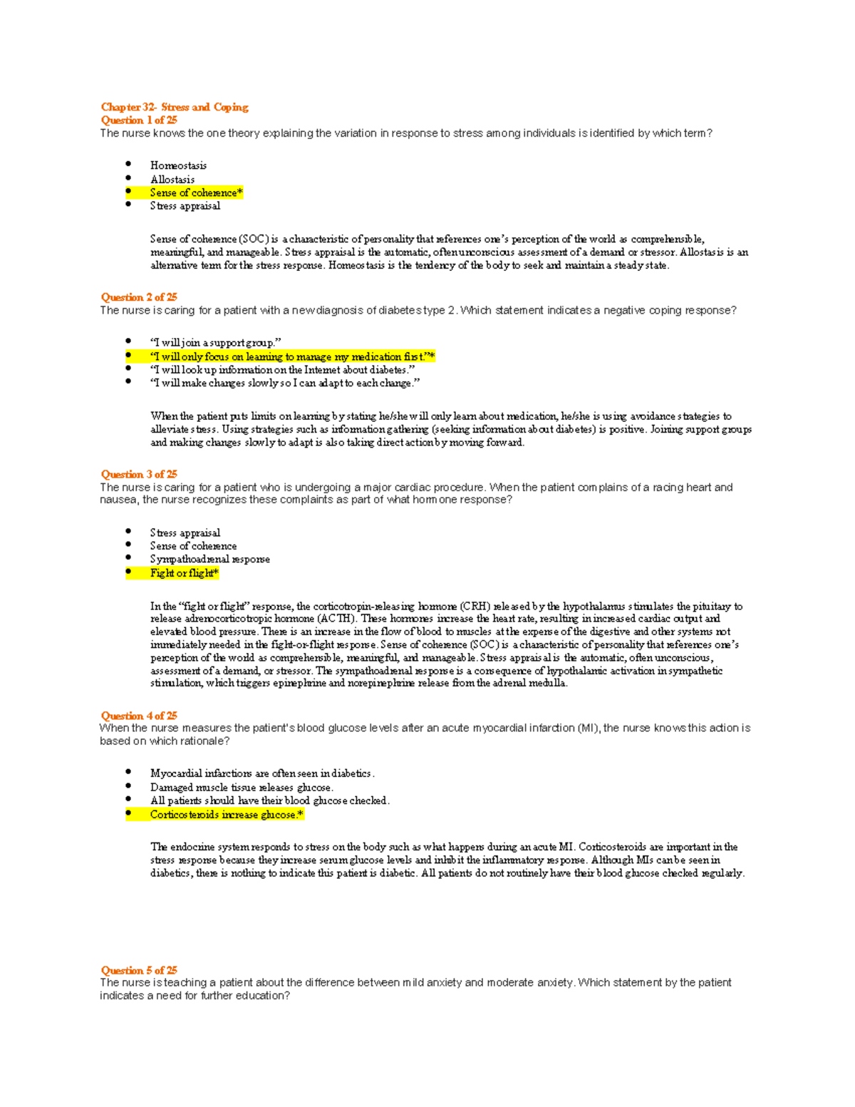 Chapter 32 - Stress and Coping: Key Concepts and Nursing Implications ...