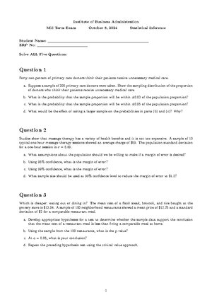 Lecture 12 - notes - Lecture 1 2 : Statistical Inference by Dr. Javed ...