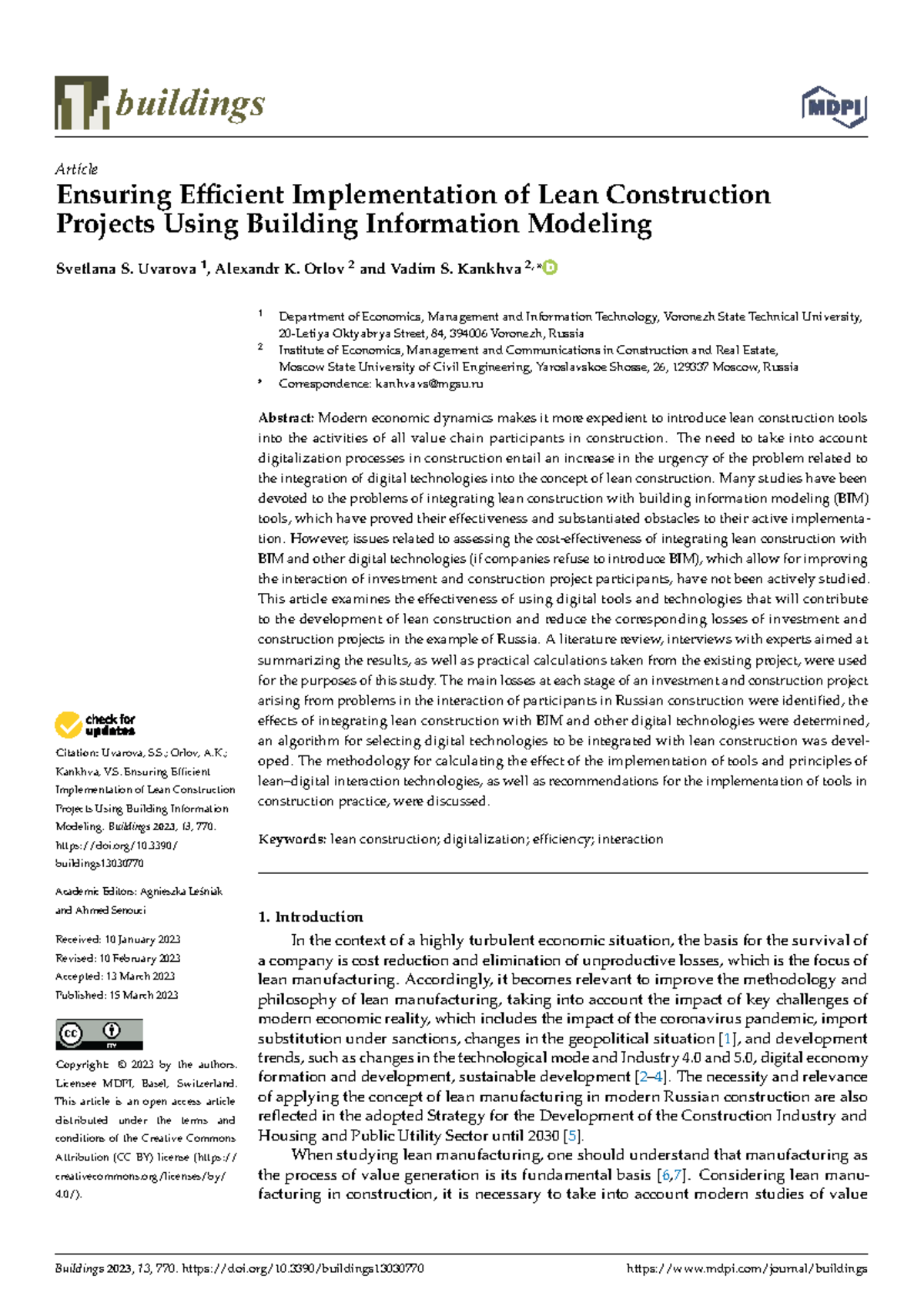 Ensuring Lean Construction Efficiency with BIM Integration: Buildings ...