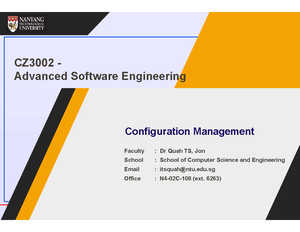 12 Change Management - CZ3002 - Advanced Software Engineering Change ...