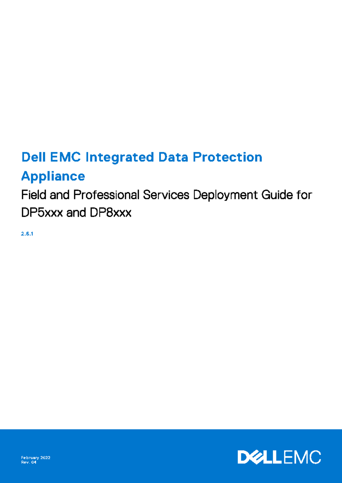 IDPA 2.6.1 Deployment Guide: Integrated Data Protection Appliance - Studocu