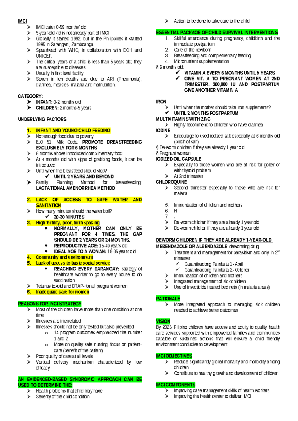 IMCI Case Management: Categorizing Childhood Illnesses and ...