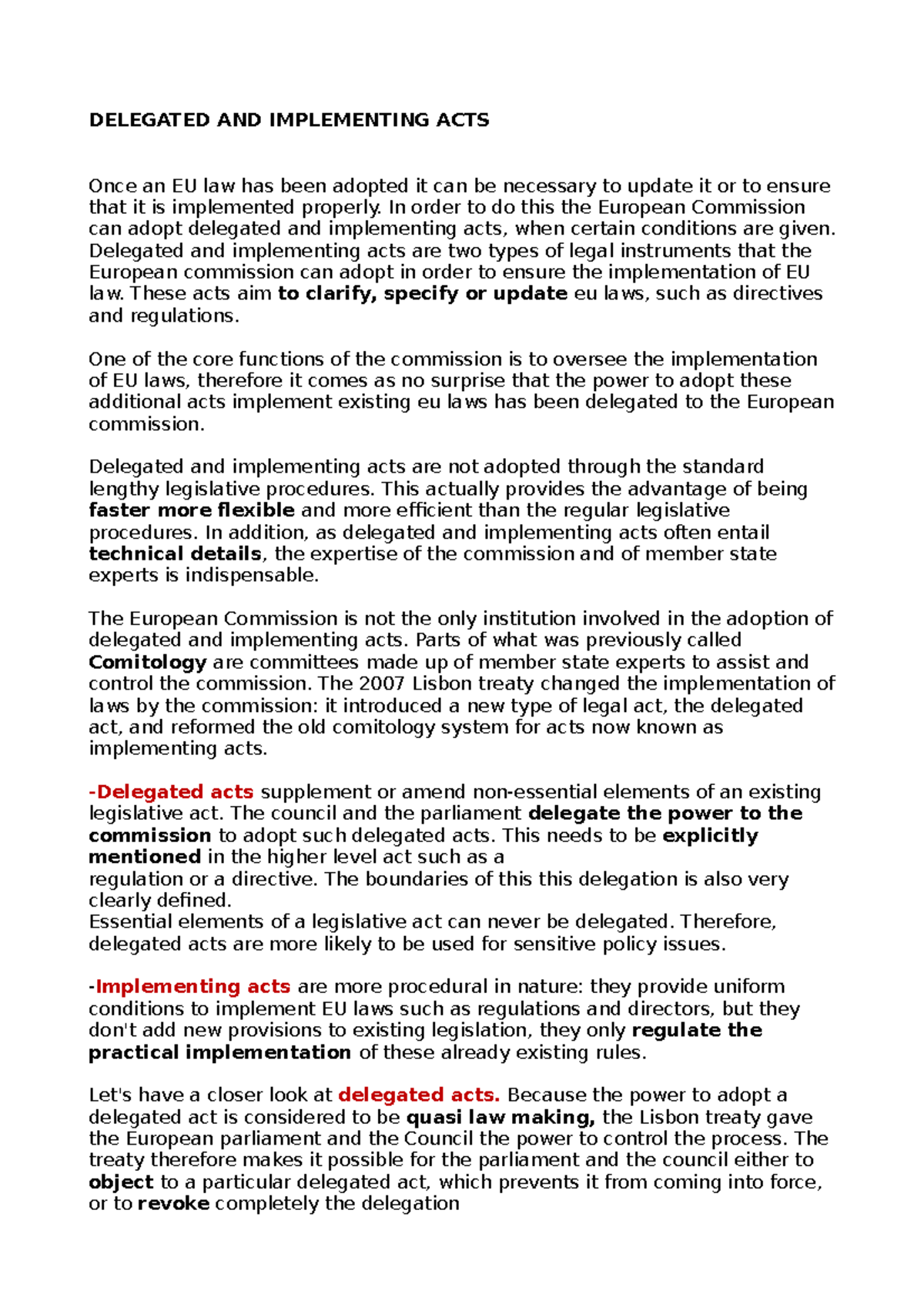 EU Law Implementation: Understanding Delegated and Implementing Acts ...