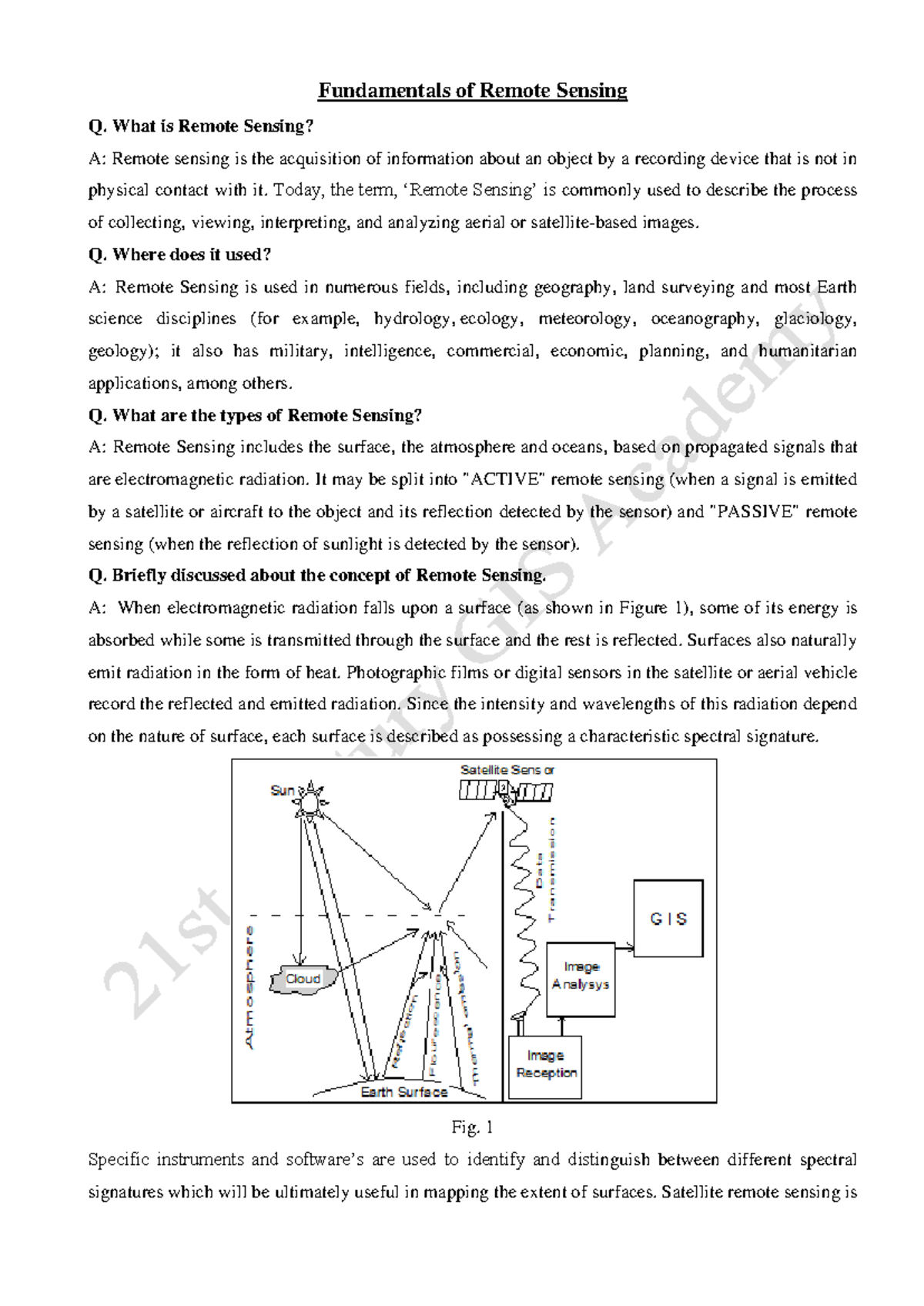 RS Class 2 - Comprehensive Overview of Remote Sensing Concepts - Studocu