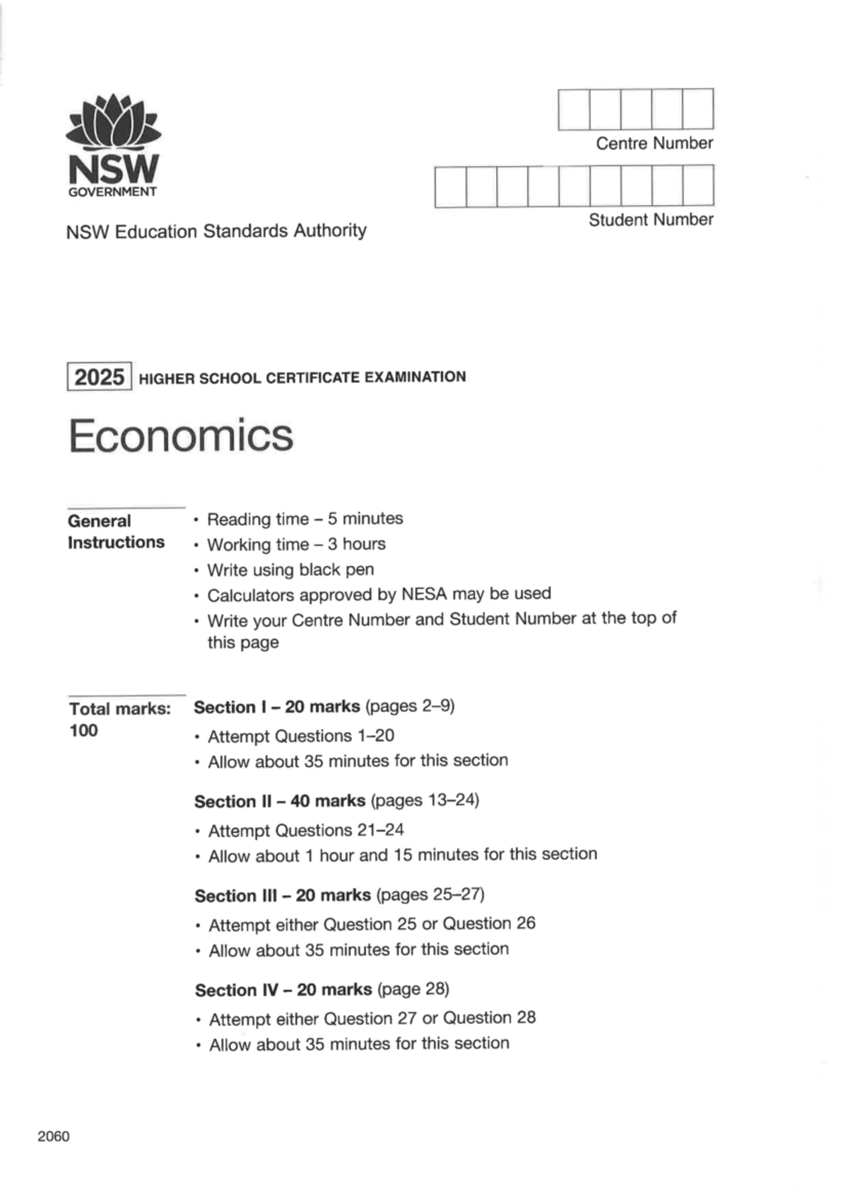 HSC 2025 Economics Exam Paper Answers - Studocu