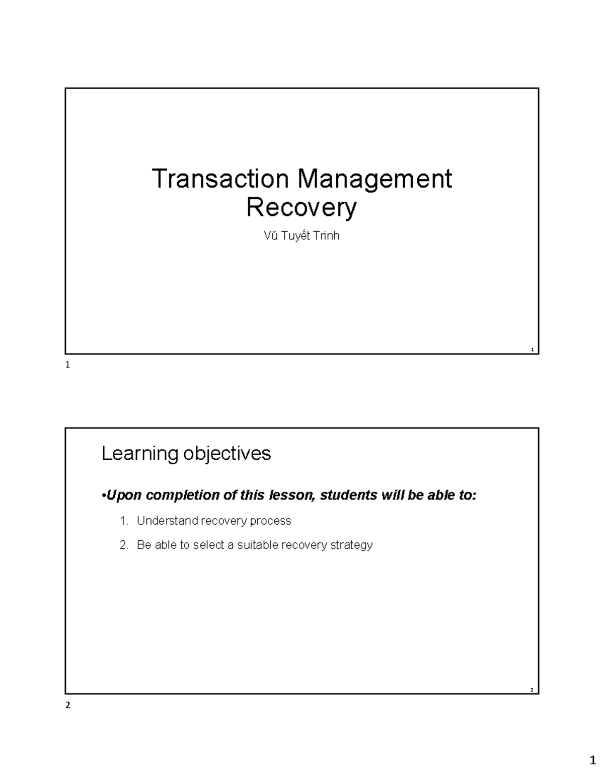 Slides 11 Transaction Recovery - Transaction Management Recovery Vũ ...