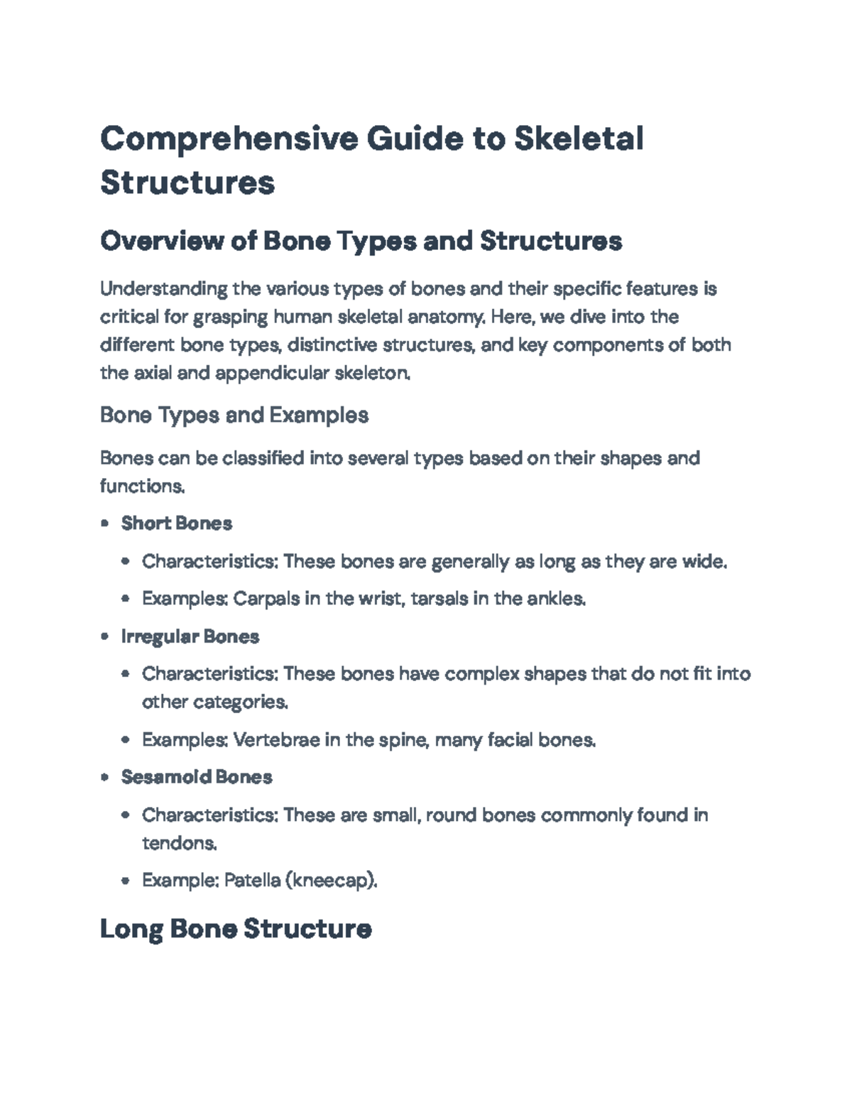 Comprehensive Guide to Skeletal Anatomy Overview and Key Structures ...