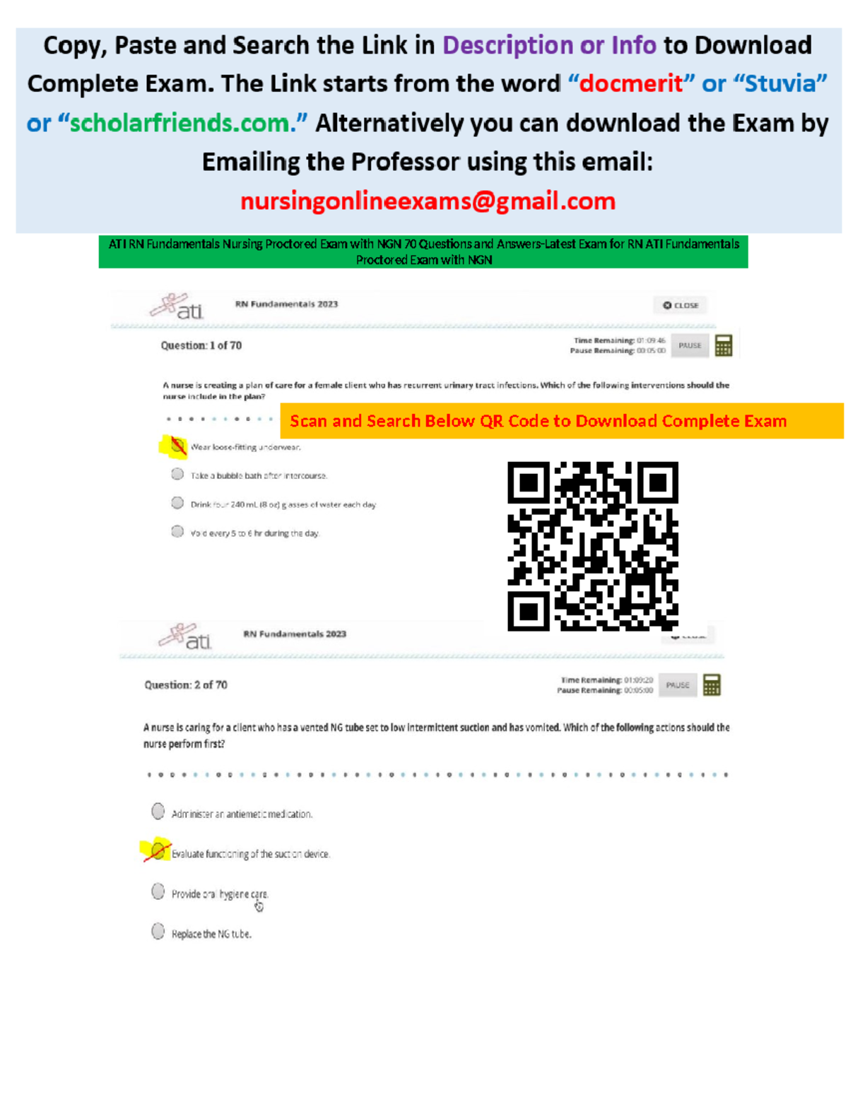 Latest RN ATI Fundamentals Nursing Proctored Exam NGN 2023-2025: 70 Q&A ...