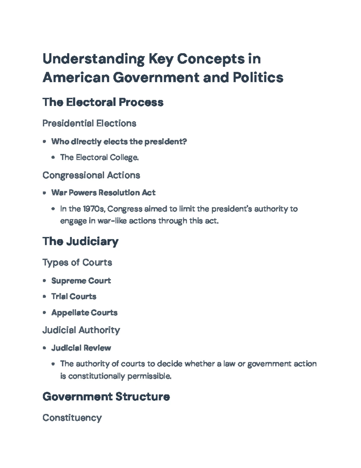 Foundations of Government: Key Concepts and Structures Explained - Studocu