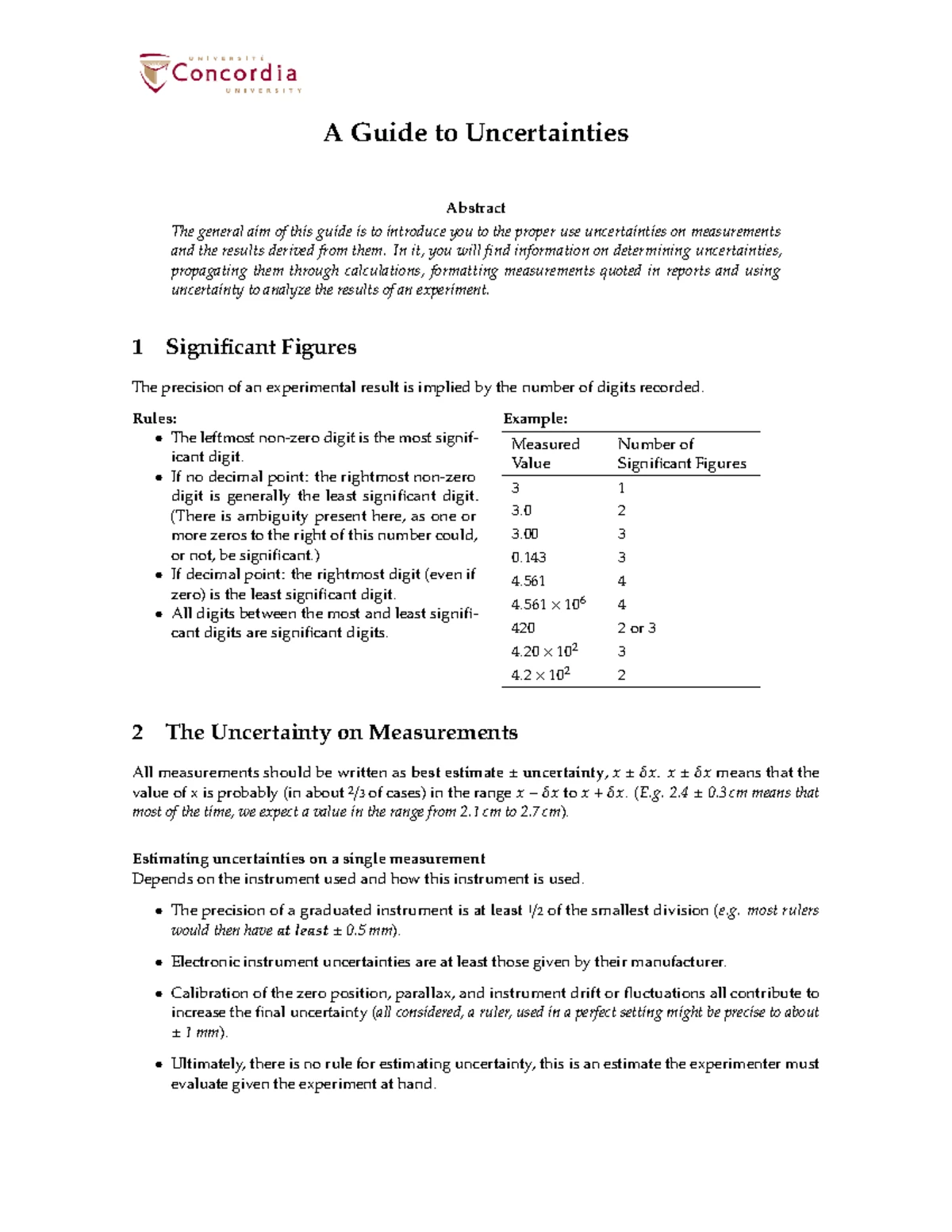 Physics Lab Summary and Cheat Sheet - Physics Lab Summary: Chapters 1 ...