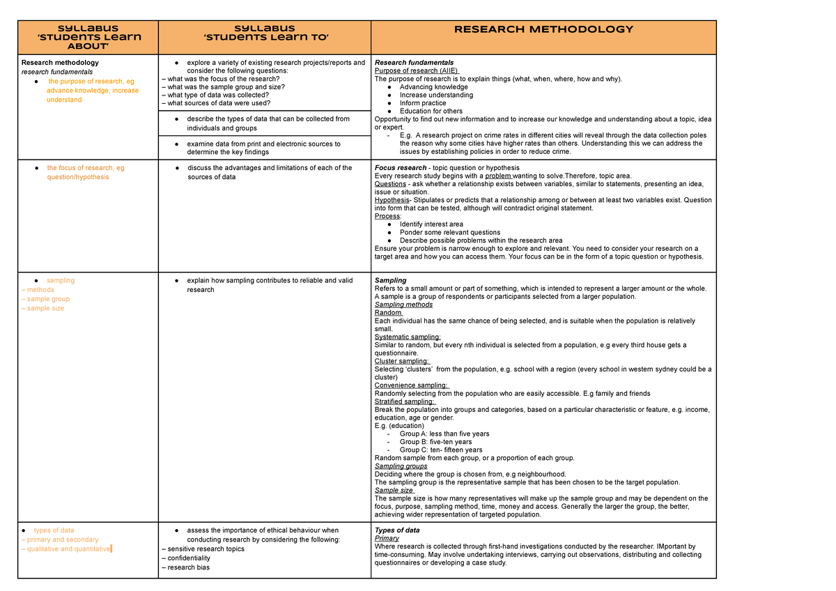 CAFS 101 - Research Methodology Study Notes for Final Exam - Studocu