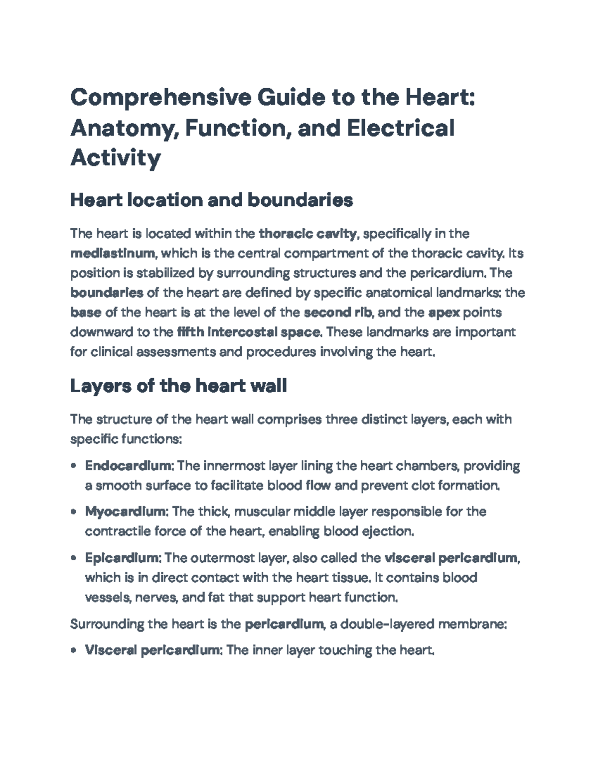 Comprehensive Overview of Cardiac Anatomy & Function for Course Code ...