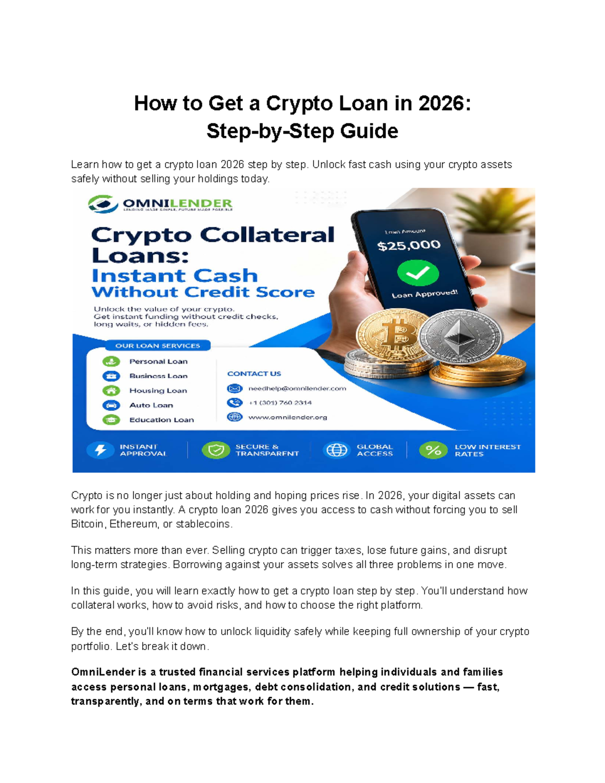 How to Secure a Crypto Loan in 2026: A Step-by-Step Guide - Studocu