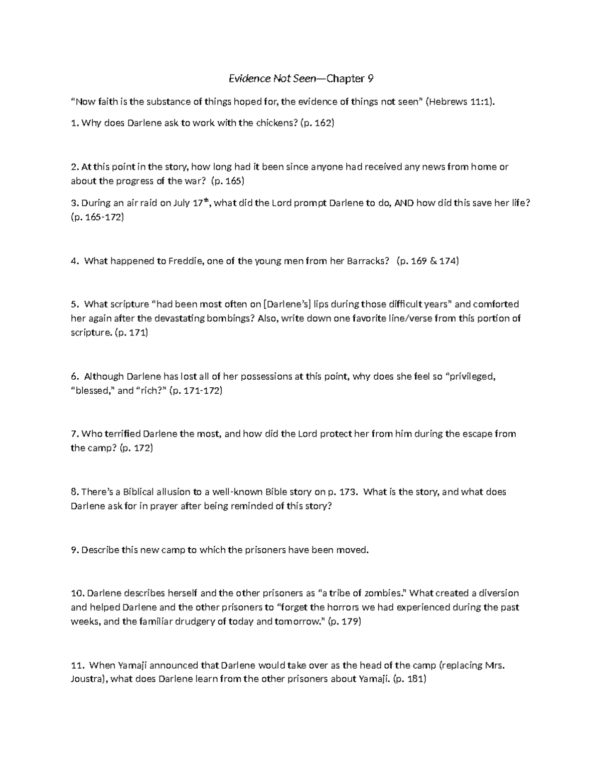 Evidence Not Seen - Chapter 9 Study Questions and Reflections - Studocu