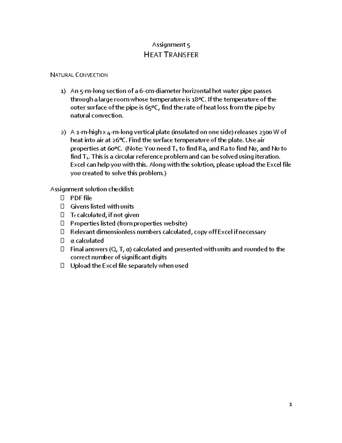 2026 HT Assignment 5: Heat Transfer & Natural Convection Analysis - Studocu