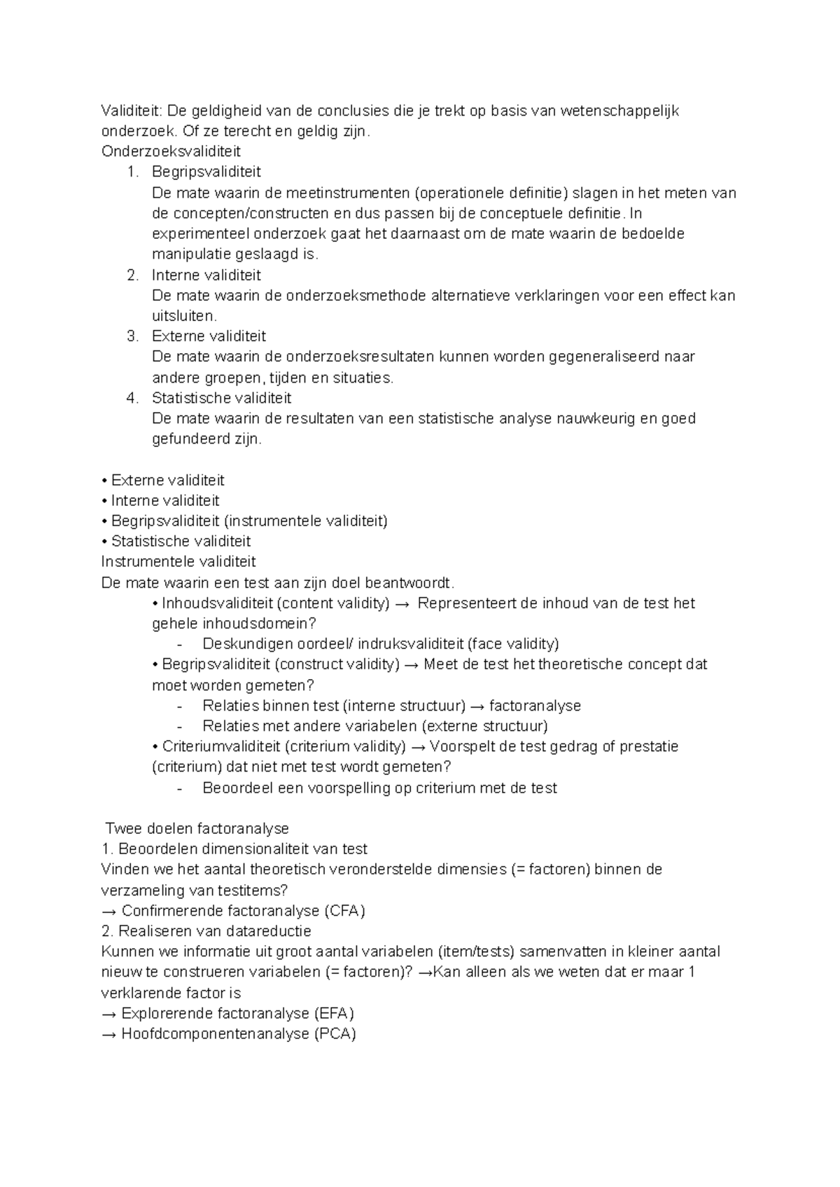 Onderzoek naar Validiteit en Factoranalyse: Statistische Methoden in ...