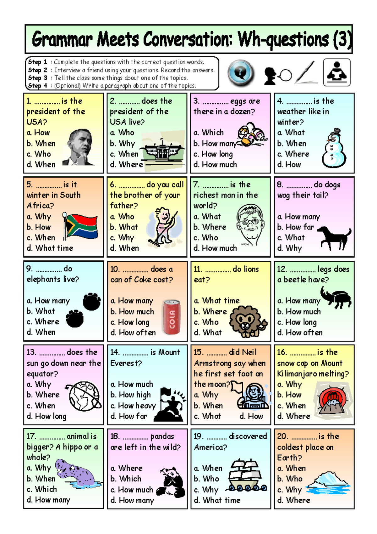 WH-Questions Activity Guide for ESL Learners (General K) - Studocu