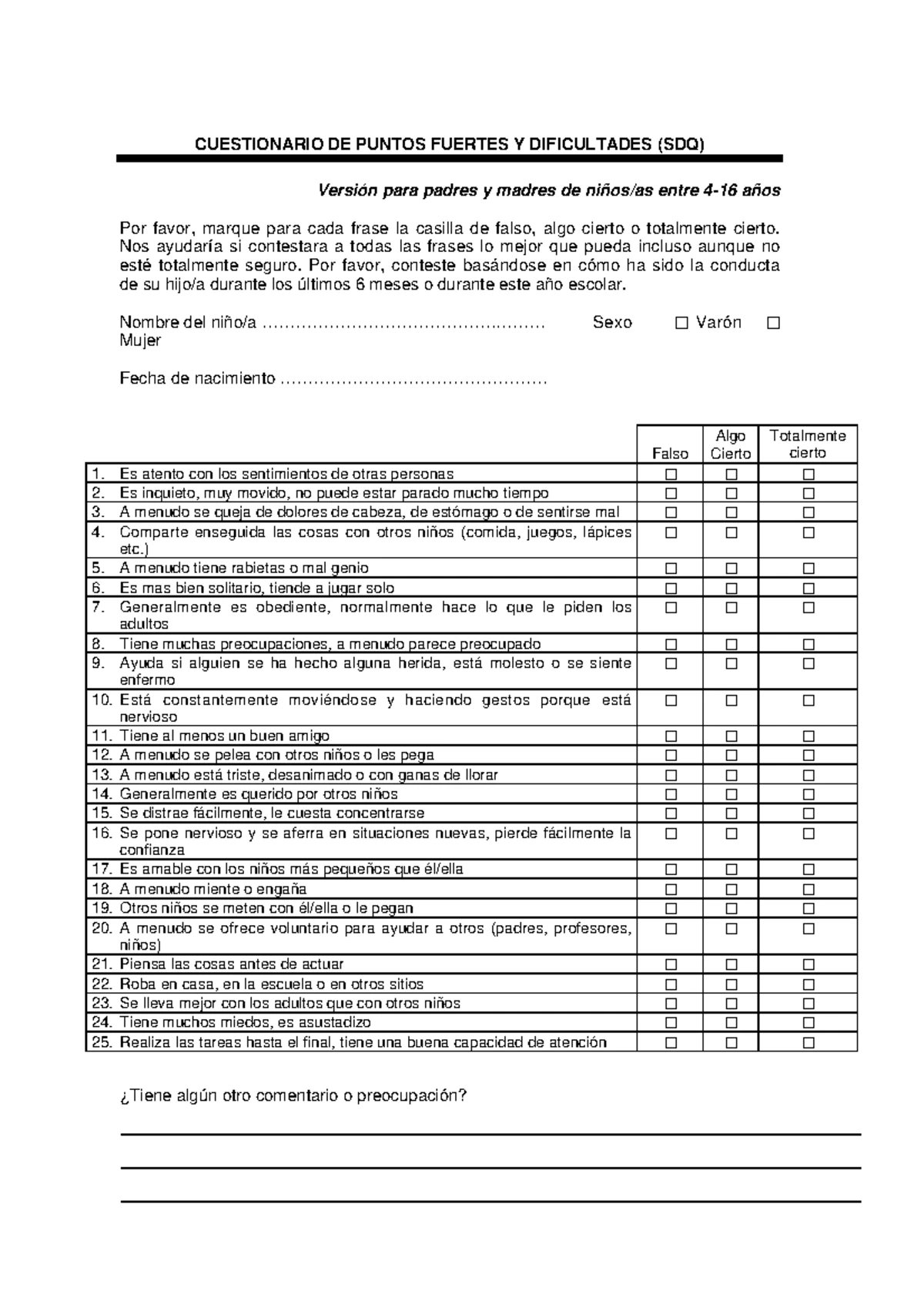 Manual Completo SDQ Actualizado - 0 CUESTIONARIO DE CAPACIDADES Y ...