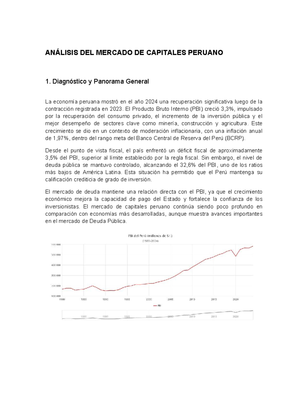 Análisis del Mercado de Capitales Peruano 1: Diagnóstico y Perspectivas ...