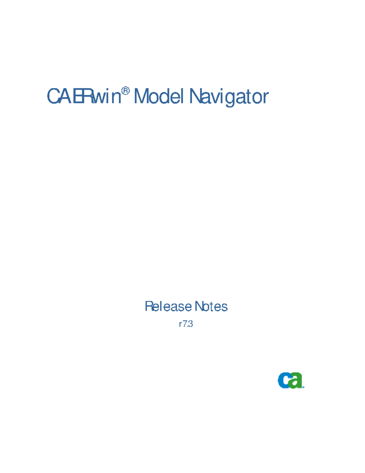Navigator Rel Notes - documento de estadística - CA ERwin ® Model ...