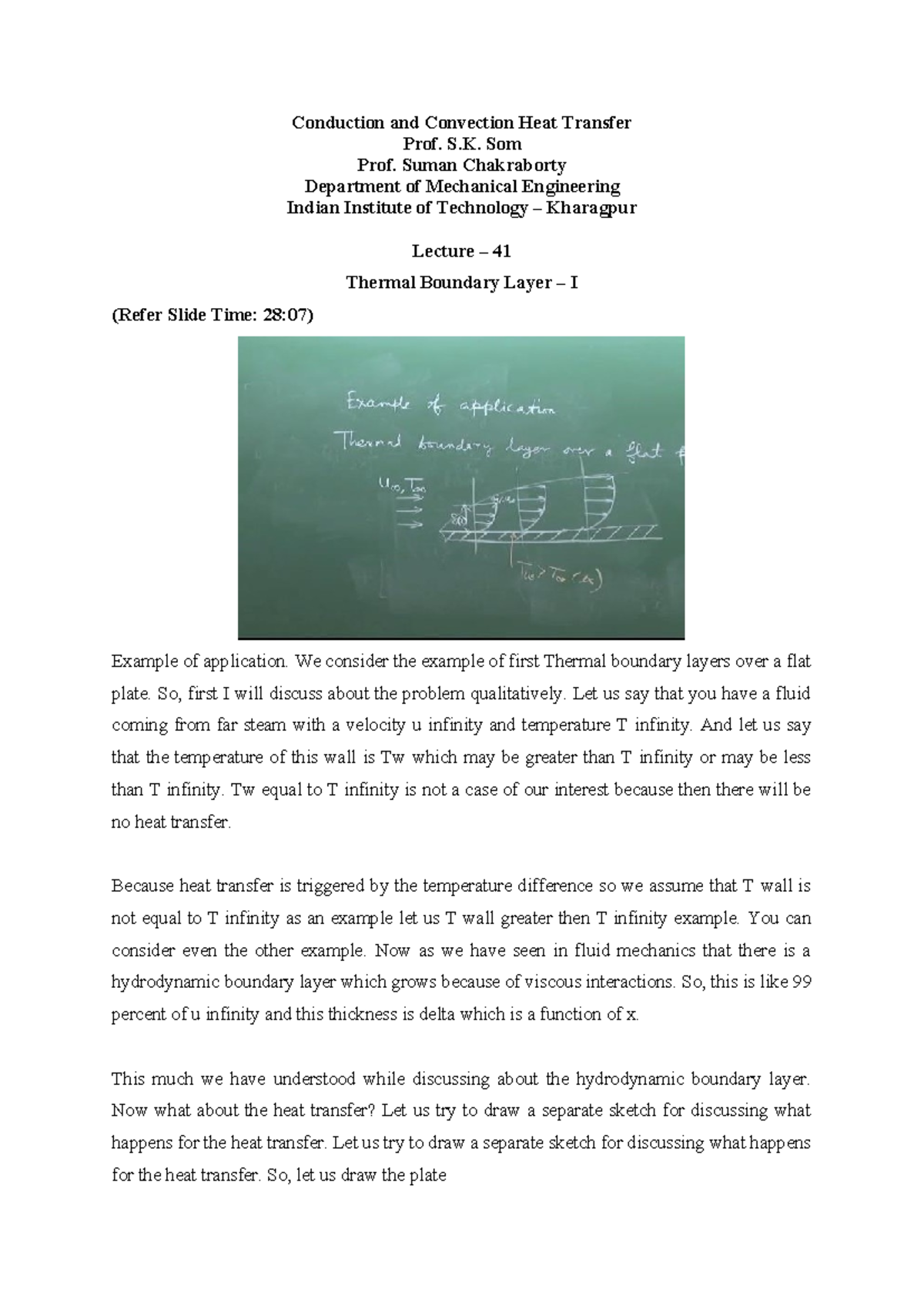 Thermal Boundary Layer Analysis in Heat Transfer (ME 101) - Studocu