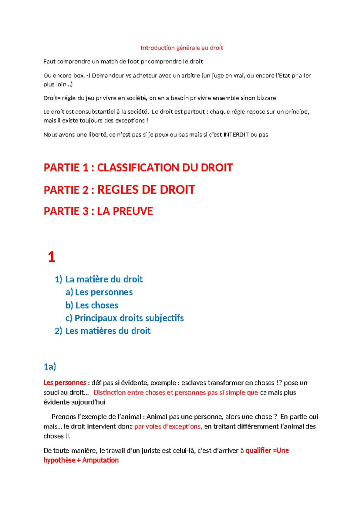 Introduction Générale au Droit - Concepts et Classification - Studocu