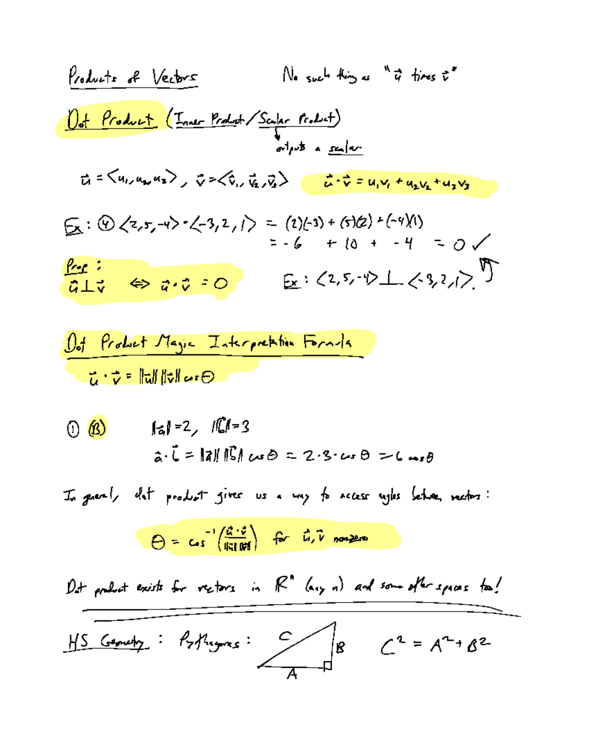 Linear Algebra: Dot Product & Applications (Course Code: 1151) - Studocu