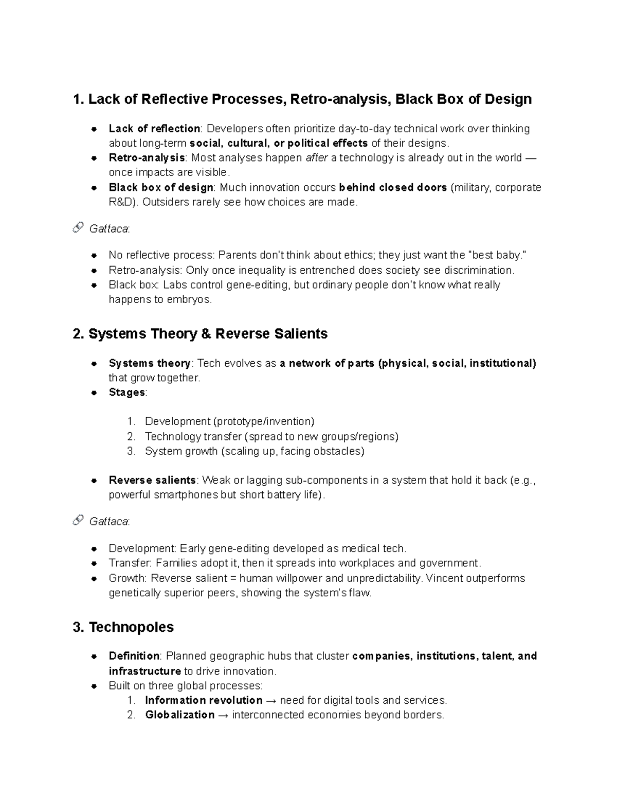 Class 2 Notes: Reflective Processes and Innovation Dynamics - Studocu