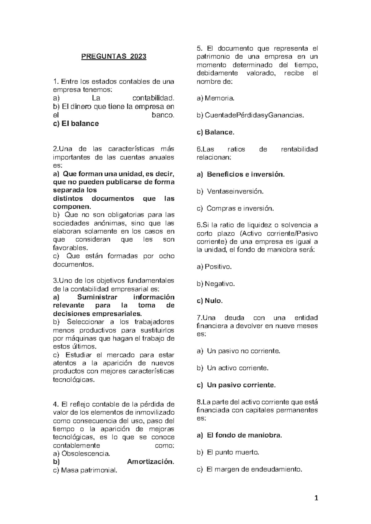 Preguntas Unidad 10 - Ejercicios para Prueba de Acceso 2023 - Studocu