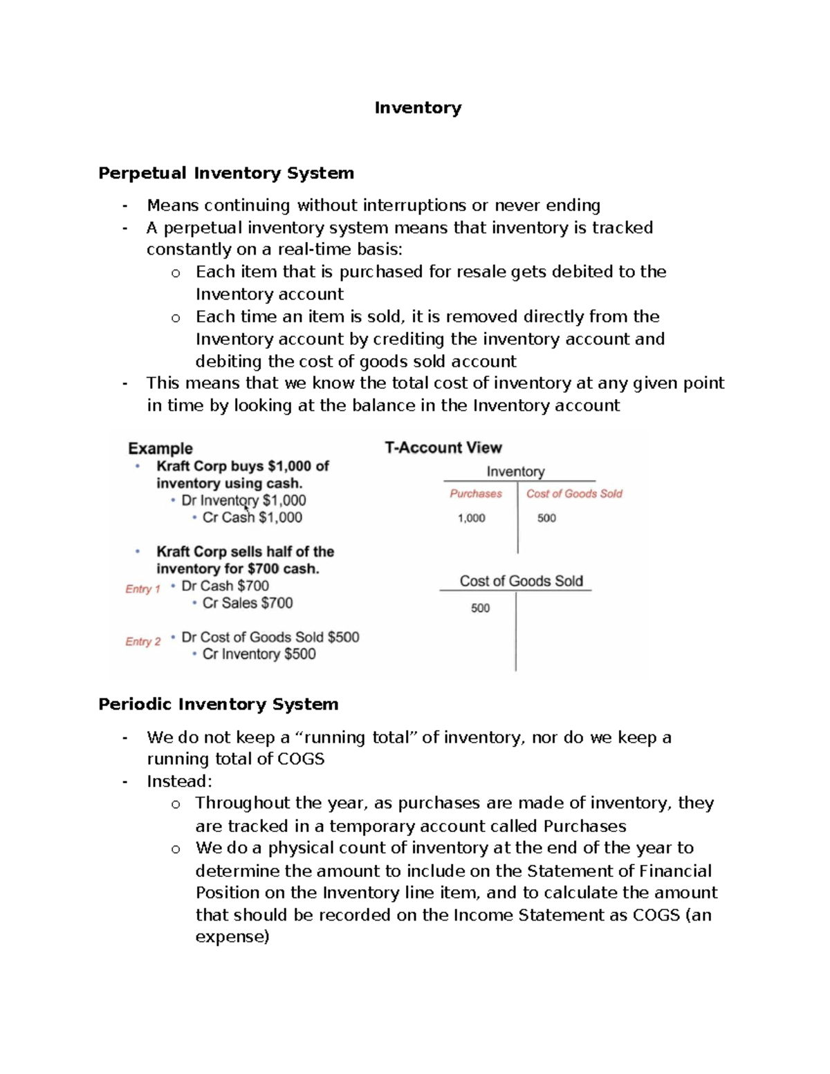 Week 7 - Inventory Systems: Perpetual vs Periodic Analysis - Studocu