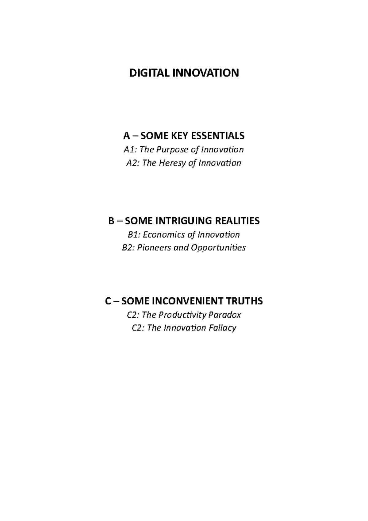 Digital Innovation Exam Notes: Key Essentials and Inconvenient Truths ...