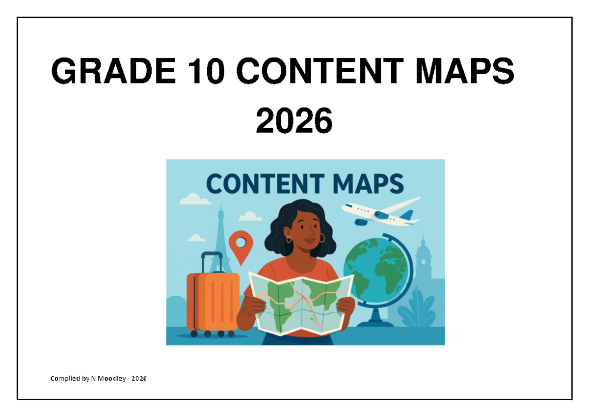 Grade 10 Tourism Content Maps 2026 by N Moodley - Studocu