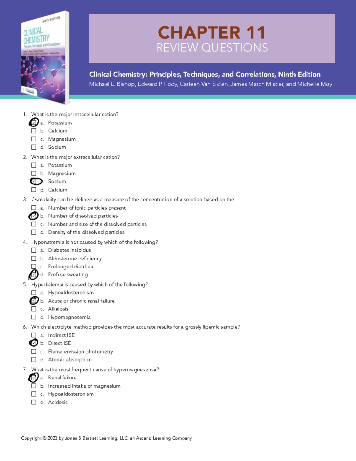 CH11 Review Questions: Clinical Chemistry Concepts and Applications ...