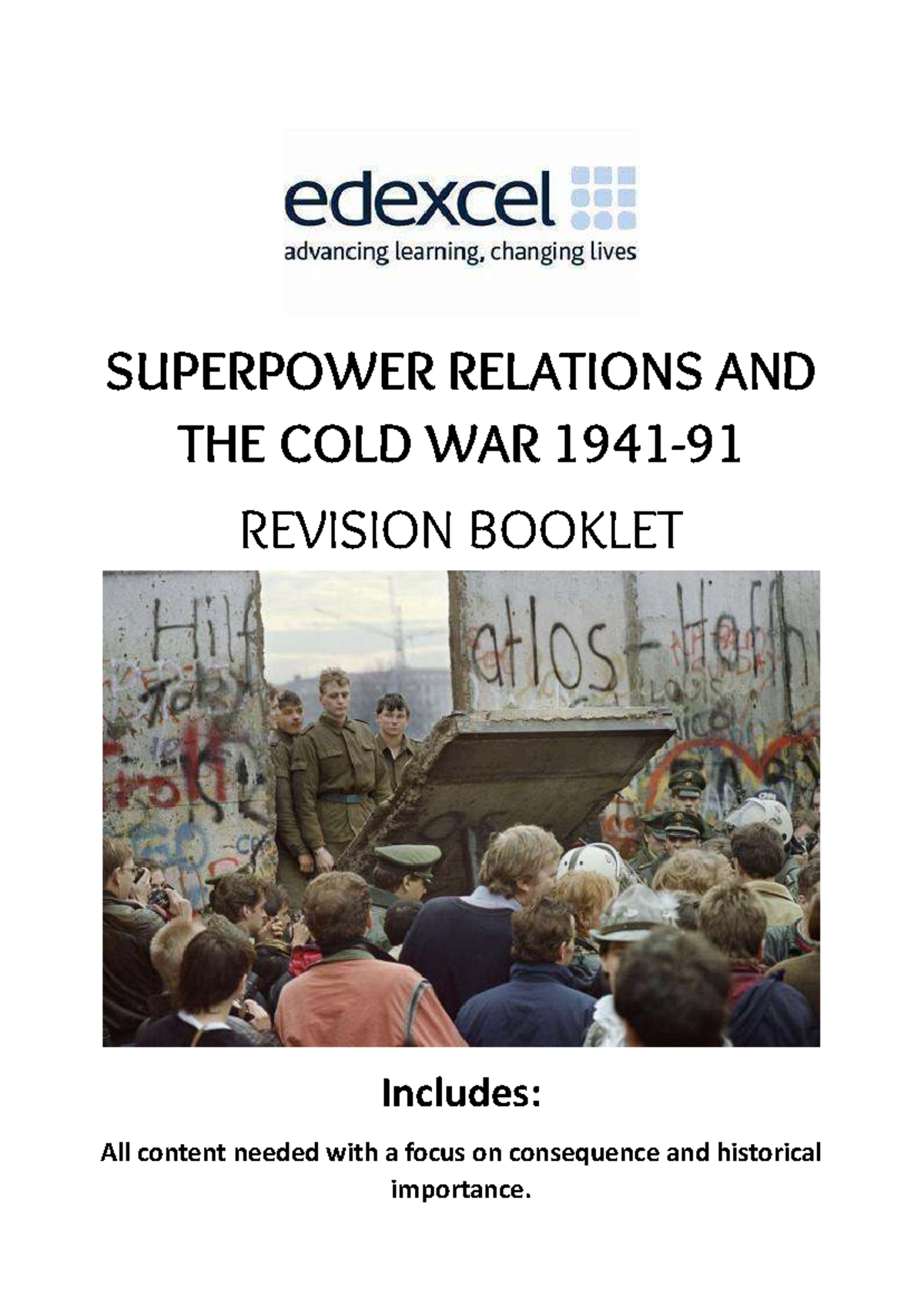 COLD WAR (HIST 101) Revision Booklet: Key Events & Concepts - Studocu